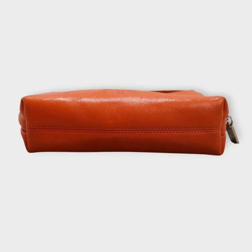 Hobo International Lux Orange Leather Collect Cosmetic / Organizer Case